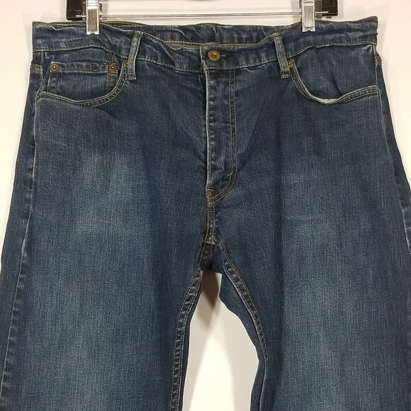 Levi’s 514 Jeans Men's Size 36/32 Slim Straight Leg 5 Pocket Denim Blue - Picture 2 of 9